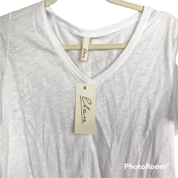 Elan x South Moon Under white short sleeve T-shirt V neck size S NWT - Picture 5 of 5